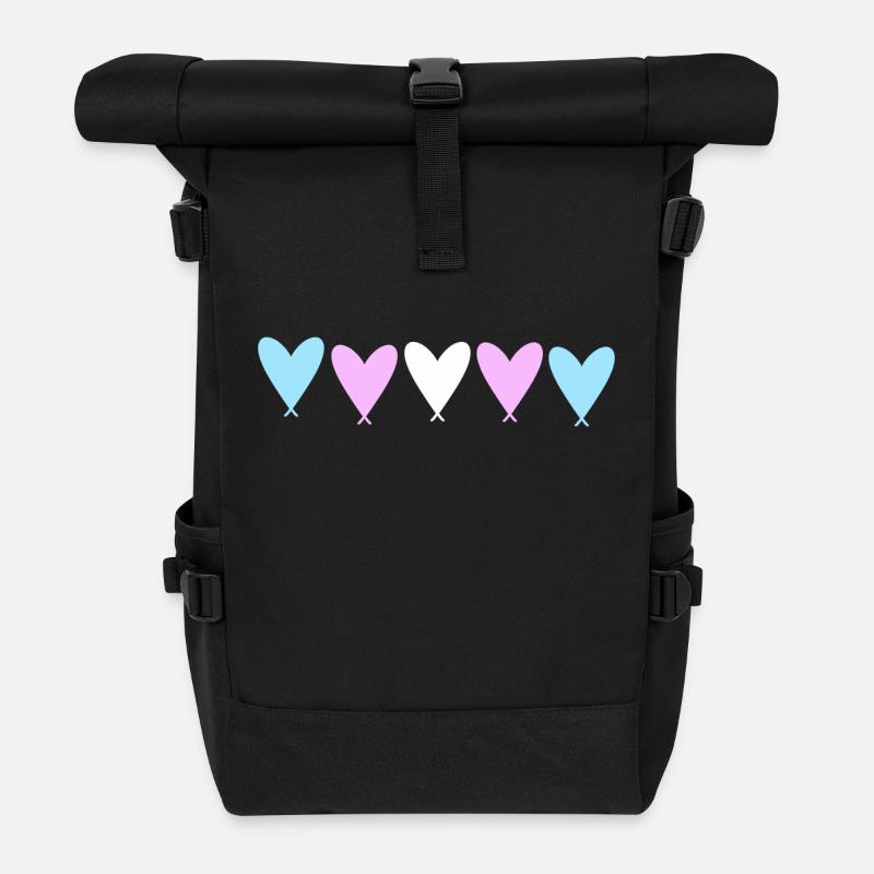TransHearts - Rolltop Rucksack - Schwarz