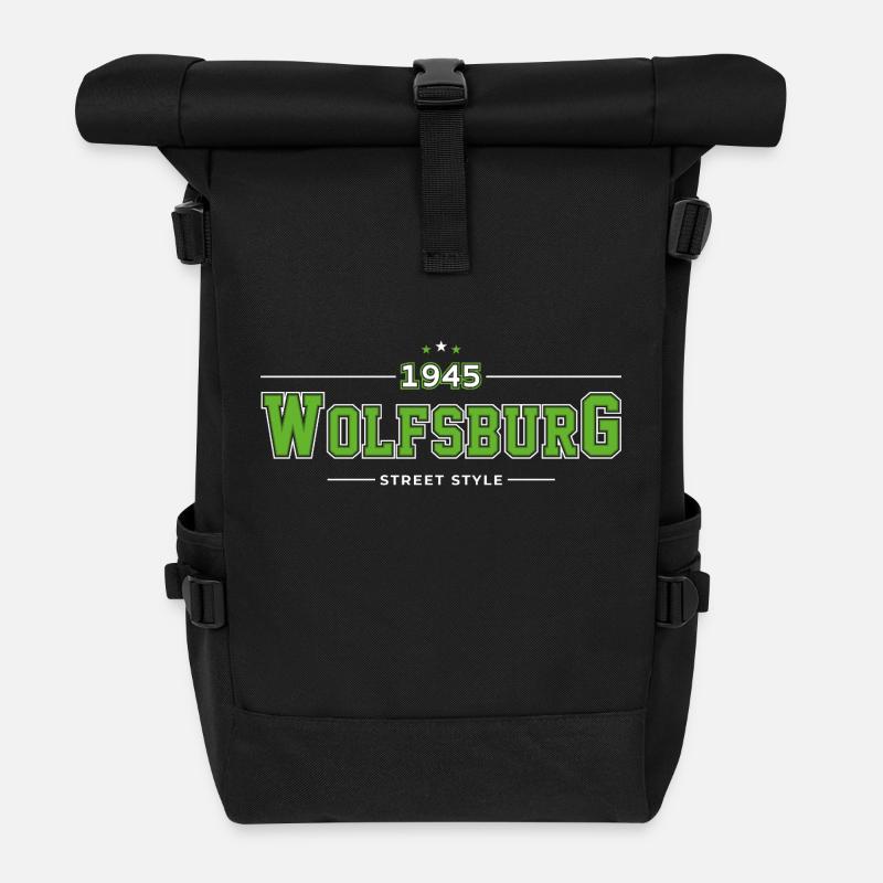 Wolfsburg - Rolltop Rucksack - Schwarz