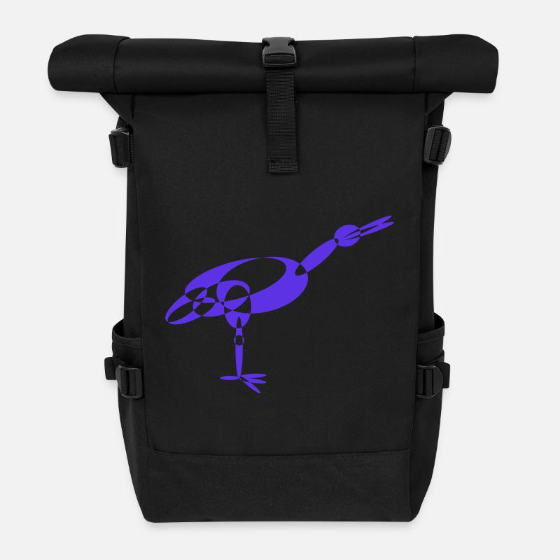 Geometrischer Kubismus der modernen Stork Digital Era - Rolltop Rucksack - Schwarz