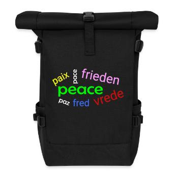 Nuage de mots de paix - Sac à dos roll top - noir - Devant