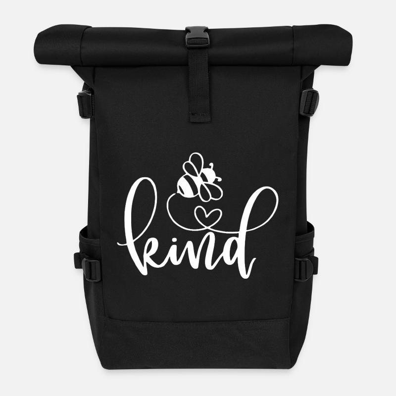 Freundlichkeit Schmetterlinge Wortgestaltung - Rolltop Rucksack - Schwarz