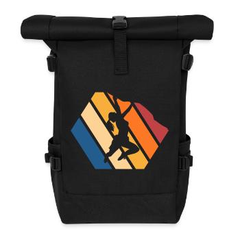 Dynamische Streetdance Silhouette - Rolltop Rucksack - Schwarz - Vorne