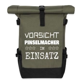 Brush maker as a vocation - Roll Top Backpack - olive/black - Front
