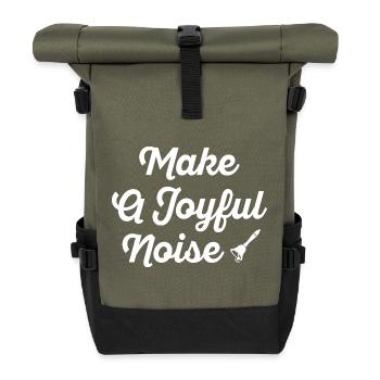 Make A Joyful Noise Typografie - Rolltop Rucksack - Olive/Schwarz - Vorne