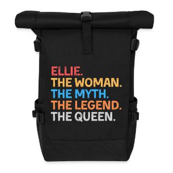 Ellie The Woman The Myth The Legend The Queen - Roll Top Backpack - black - Front
