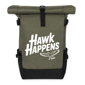 Hawk Happens - Roll Top Backpack - olive/black - Front