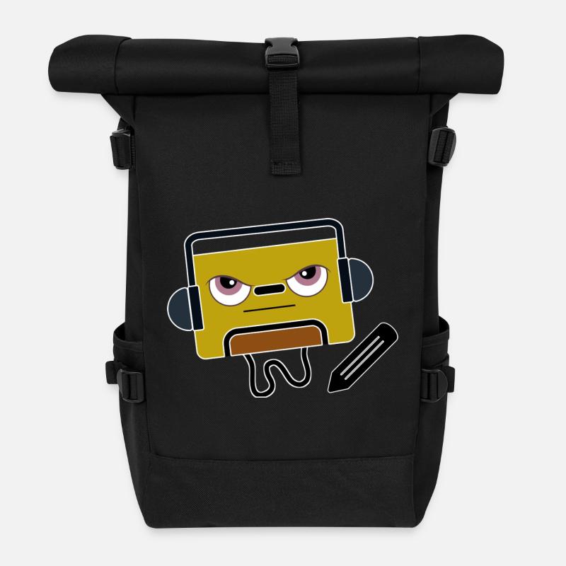 BlockAudio Serious Writing Retro-Kassette - Rolltop Rucksack - Schwarz