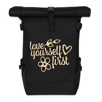 Love Yourself First Self-Love Self-Care - Roll Top Backpack - black - Front