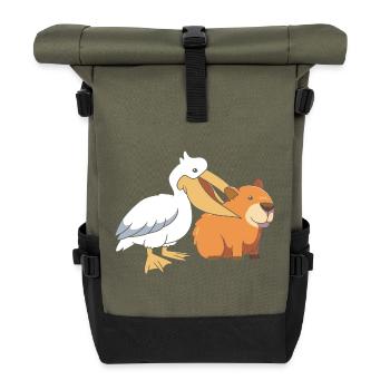 Capybara Capibara - Rolltop Rucksack - Olive/Schwarz - Vorne