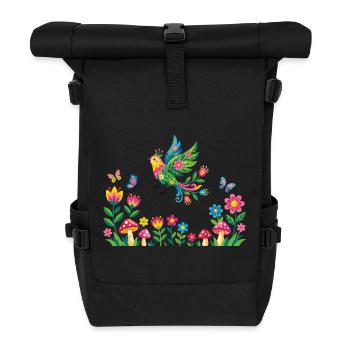 Der Frühling, die Natur erwacht zu neuem Leben - Rolltop Rucksack - Schwarz - Vorne