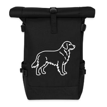 Golden Retriever White - Roll Top Backpack - black - Front