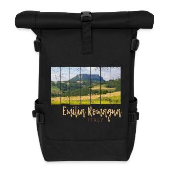 Emilia-Romagna in Italien Panorama Souvenir - Rolltop Rucksack - Schwarz - Vorne