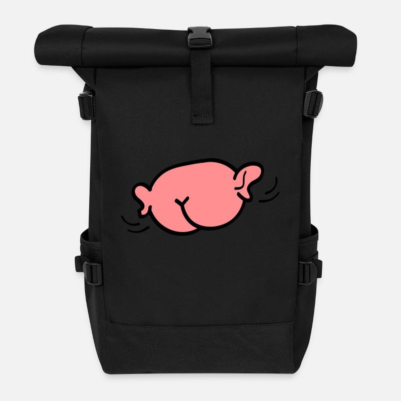 A flying ass with ears. - Roll Top Backpack - black