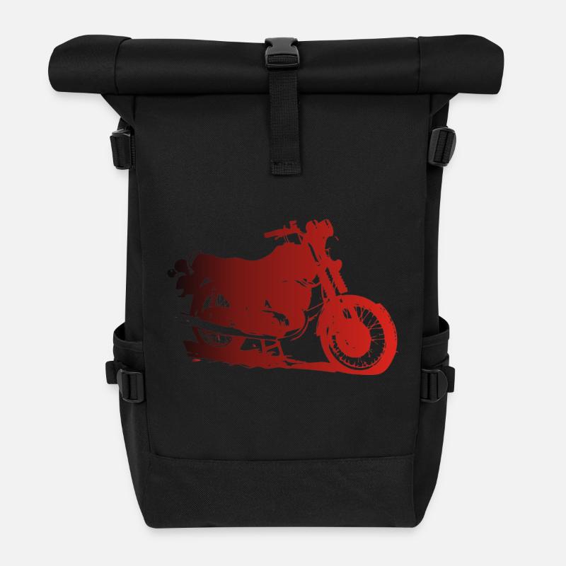 MZ ETZ 250 schräg - Rolltop Rucksack - Schwarz