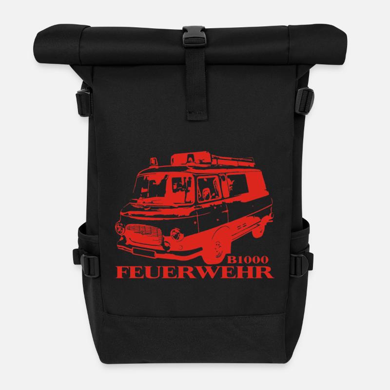 Barkas B1000 Feuerwehr - Rolltop Rucksack - Schwarz