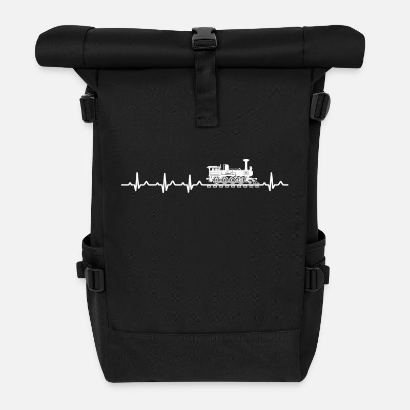Eisenbahn Heartbeat - Rolltop Rucksack - Schwarz