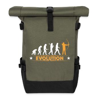 Bogenschiessen Evolution - orange/weiss - Rolltop Rucksack - Olive/Schwarz - Vorne