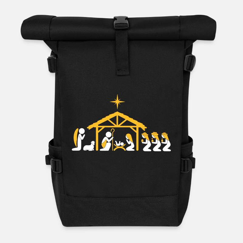 Nativity Scene - Roll Top Backpack - black