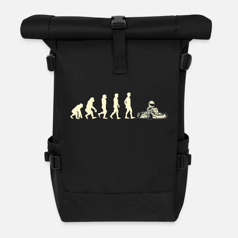 Geschenk Shirt kart evolution - Rolltop Rucksack - Schwarz