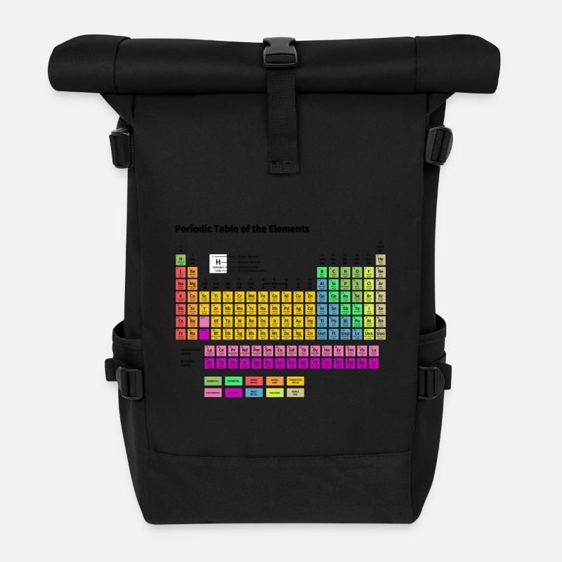Periodic Table of the Elements - Roll Top Backpack - black
