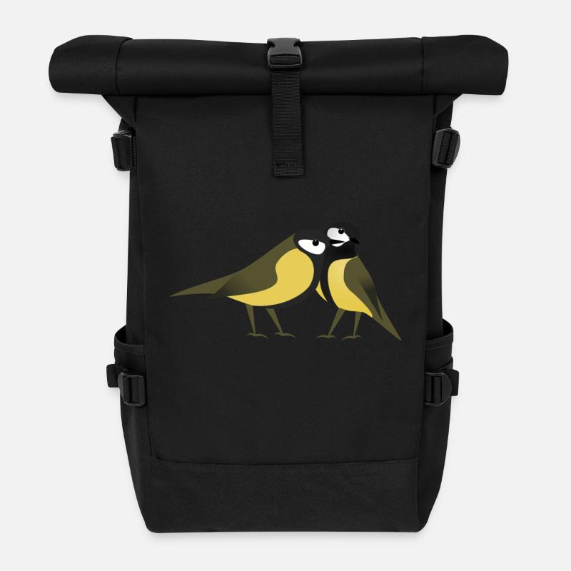 Kohlmeisen - Rolltop Rucksack - Schwarz
