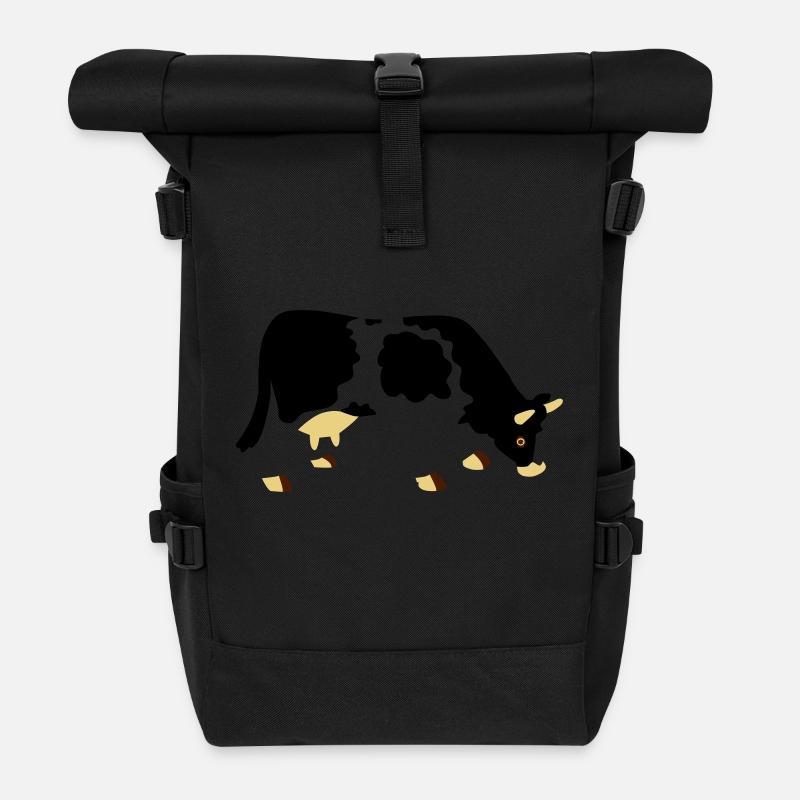Vache avec des trous - Sac à dos roll top - noir