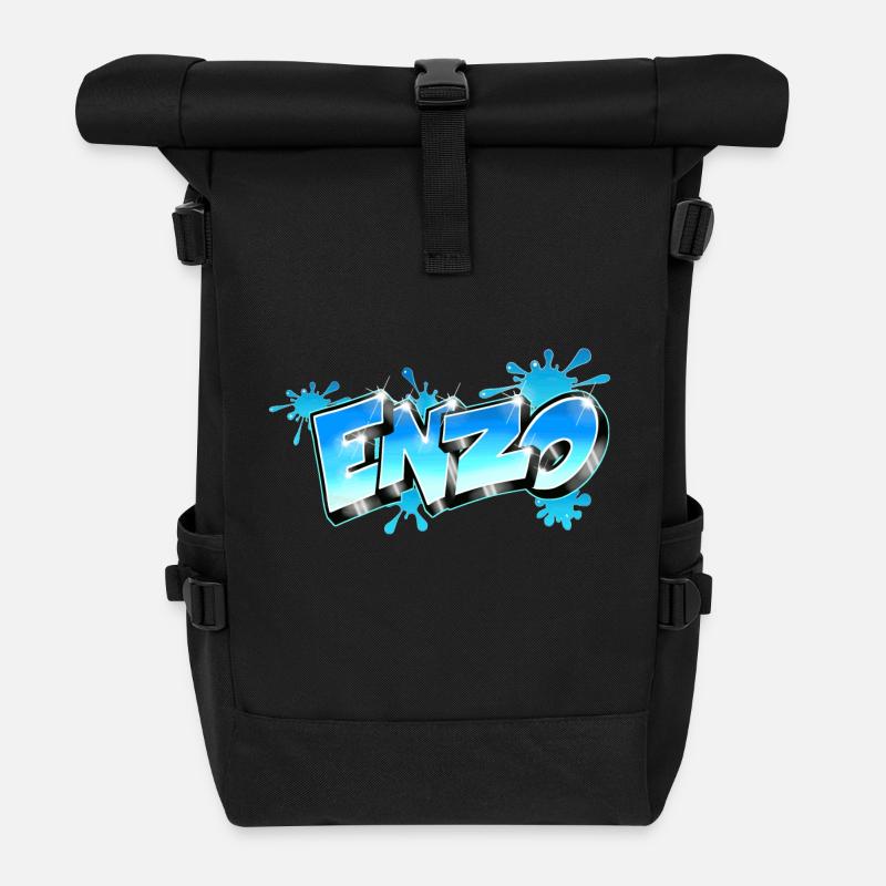 Graffiti Enzo Style - Sac à dos roll top - noir