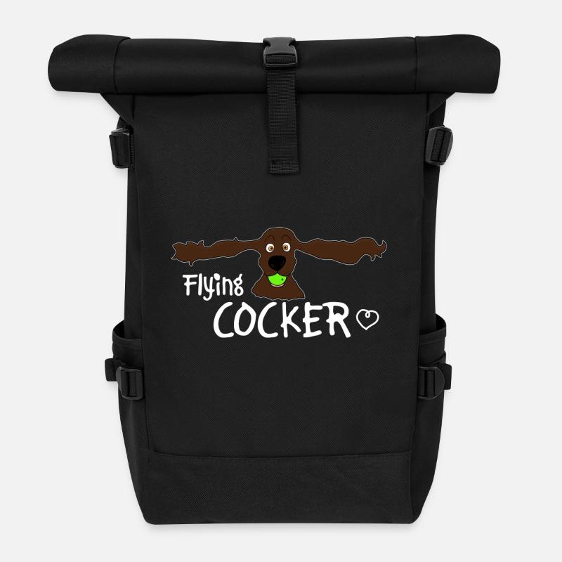 Cocker spaniel - Roll Top Backpack - black