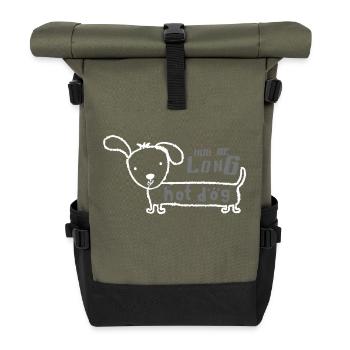 canine - Sac à dos roll top - olive/noir - Devant