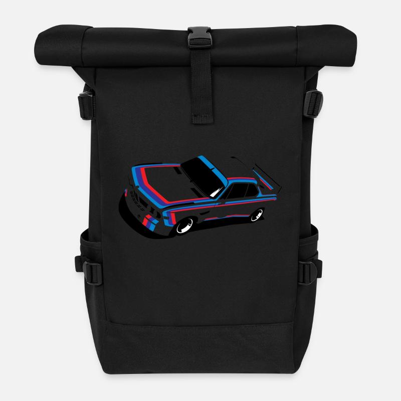 touring car - Roll Top Backpack - black