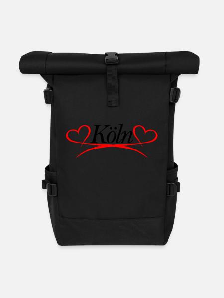 Köln Herz - Rolltop Rucksack - Schwarz
