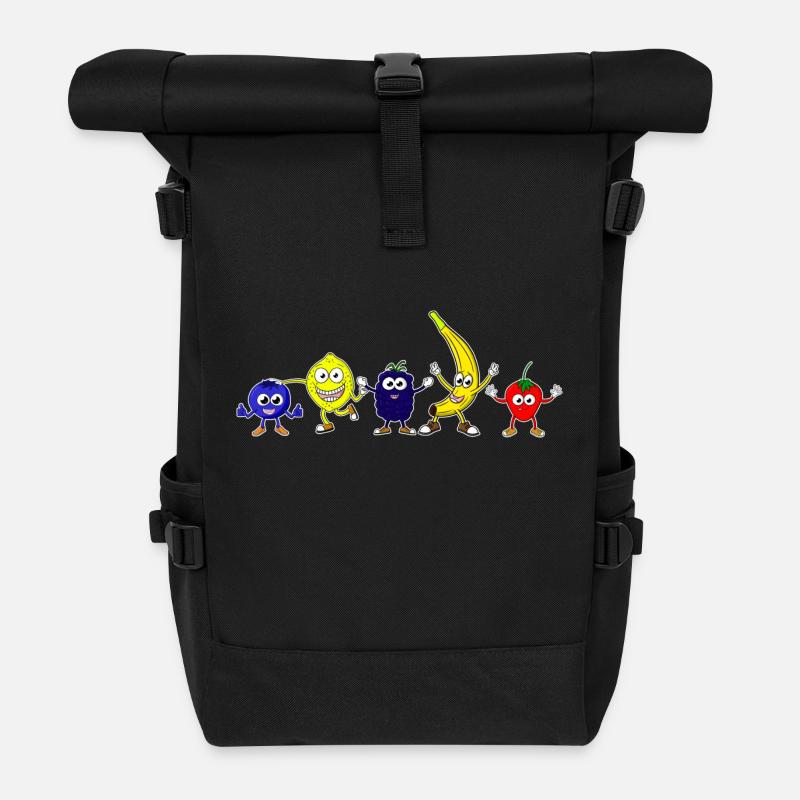 Fruchtfreunde - Rolltop Rucksack - Schwarz