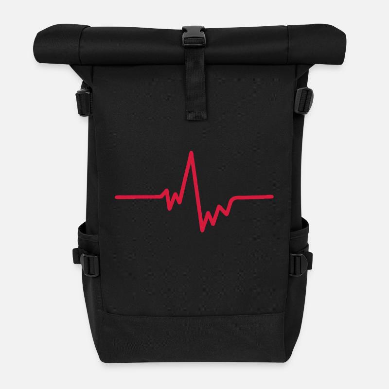 Herzschlag Liebesgeräusch love - Rolltop Rucksack - Schwarz