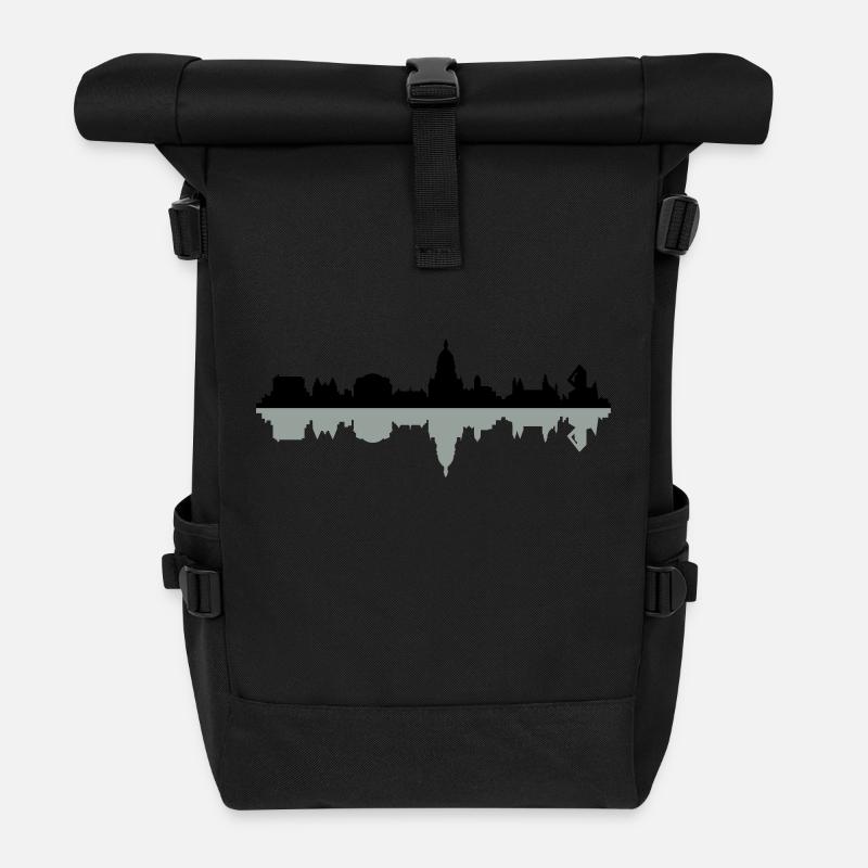 Skyline Mainz - Rolltop Rucksack - Schwarz
