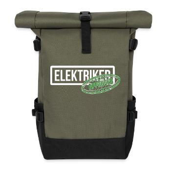 Enfin électricien - examen réussi ! - Sac à dos roll top - olive/noir - Devant