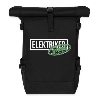Endlich Elektriker - Prüfung bestanden! - Rolltop Rucksack - Schwarz - Vorne