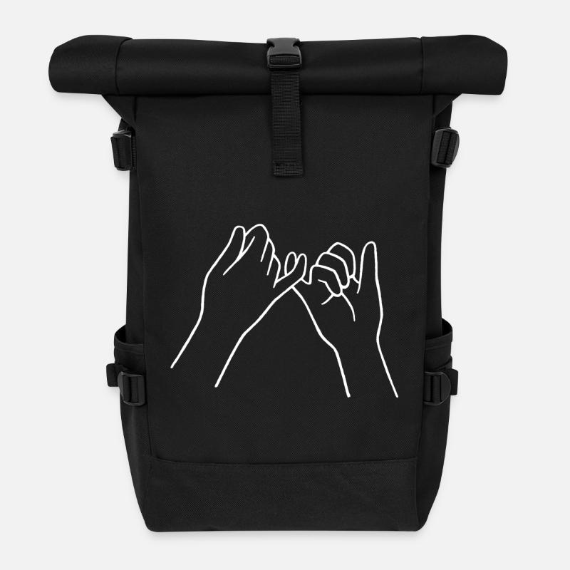Freundschaft Schwur Hände Hakeln Finger pinky - Rolltop Rucksack - Schwarz
