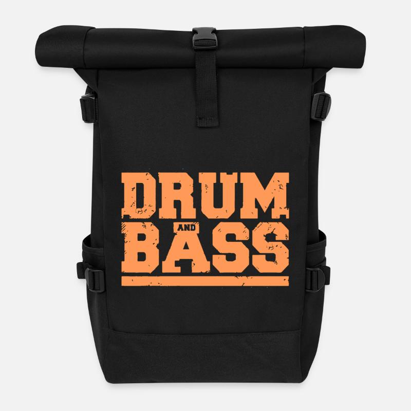 drum and bass batterie et basse - Sac à dos roll top - noir