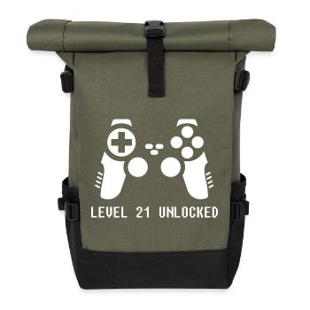 21st Birthday Gamer Zocker - Roll Top Backpack - olive/black - Front