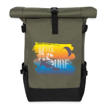 KITE SURFEN - Rolltop Rucksack - Olive/Schwarz - Vorne