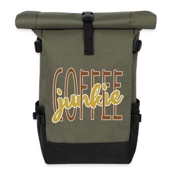 Coffee drinker coffee saying coffee lover - Roll Top Backpack - olive/black - Front