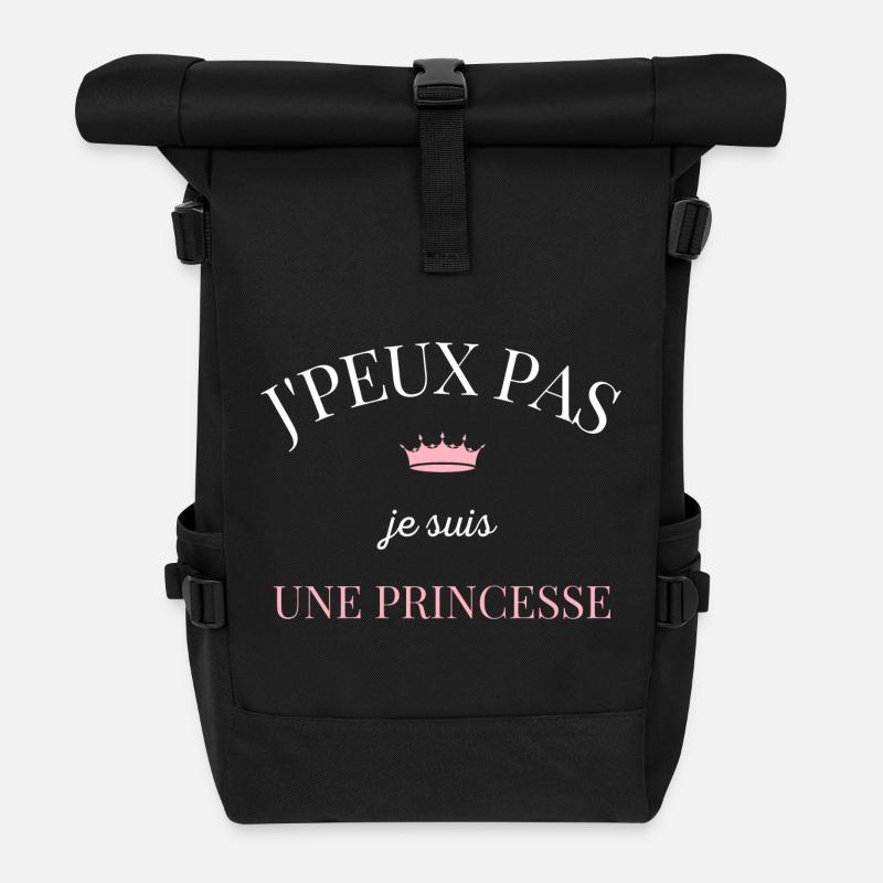 Je peux pas je suis une princesse - Sac à dos roll top - noir