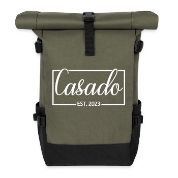 2023 Fête de mariage du marié de fiançailles - Sac à dos roll top - olive/noir - Devant