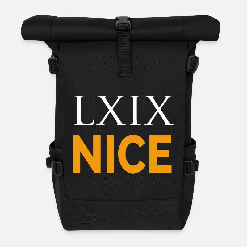 LXIX auf Latein - Rolltop Rucksack - Schwarz