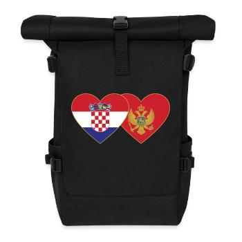 Croatia Montenegro Flag - Roll Top Backpack - black - Front