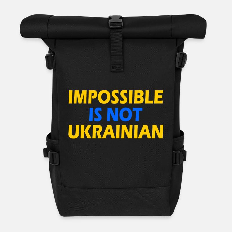 impossible is not ukrainian - ukraine - Sac à dos roll top - noir