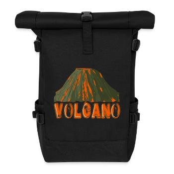 volcano with font - Roll Top Backpack - black - Front