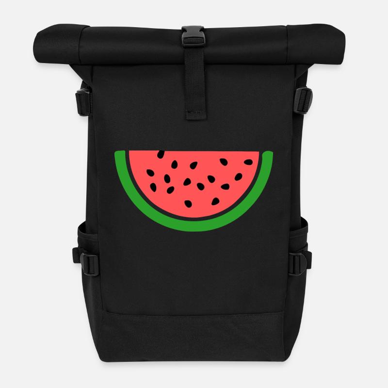 Melon pastèque - Sac à dos roll top - noir