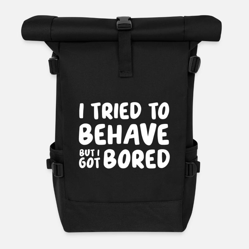 I tried to behave - Rolltop Rucksack - Schwarz