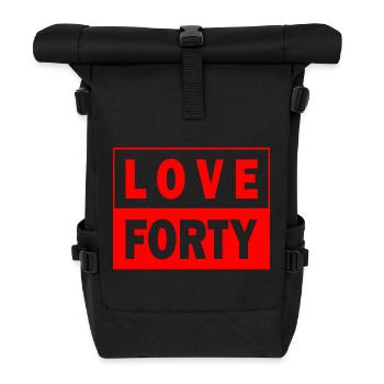 Love Forty Tennis Birthday Design 40 Shirt - Rolltop Rucksack - Schwarz - Vorne